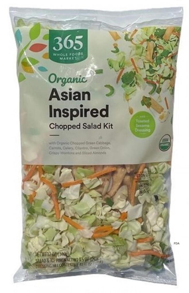 365 Whole Foods Organic Asian Chopped Salad Recalled