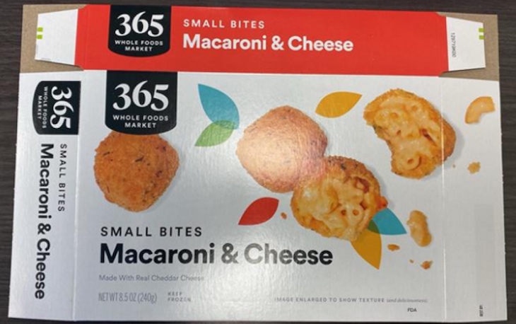 365 Whole Foods Small Bites Macaroni and Cheese Recalled