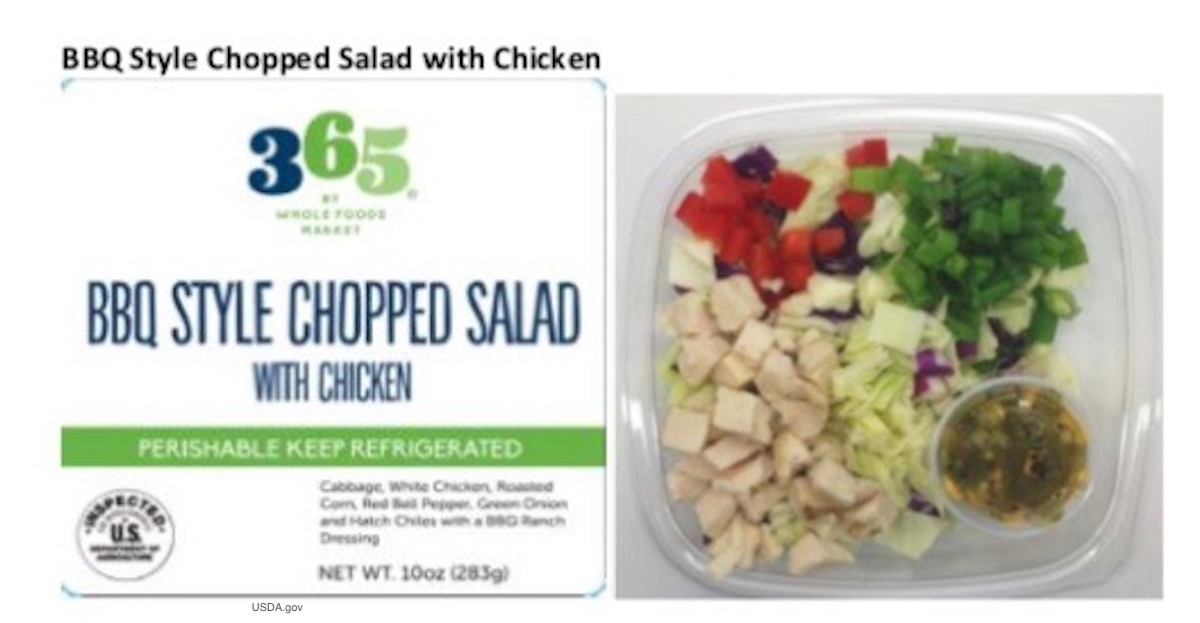 365 by Whole Foods Salad Listeria Salmonella Recall