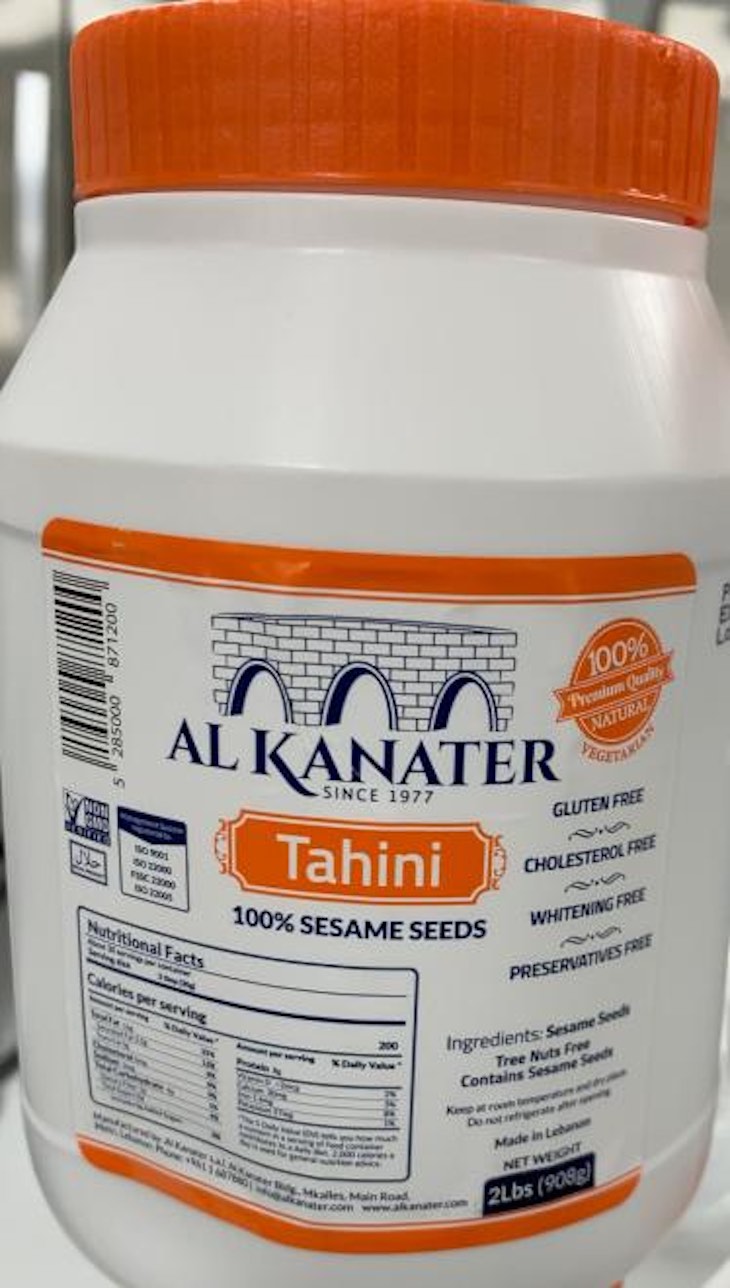 Al Kanater Tahini Recalled in Canada For Possible Salmonella