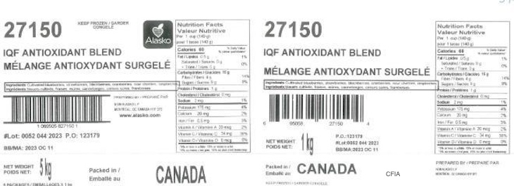 Alasko IQF Antioxidant Blend Recalled For Possible Norovirus
