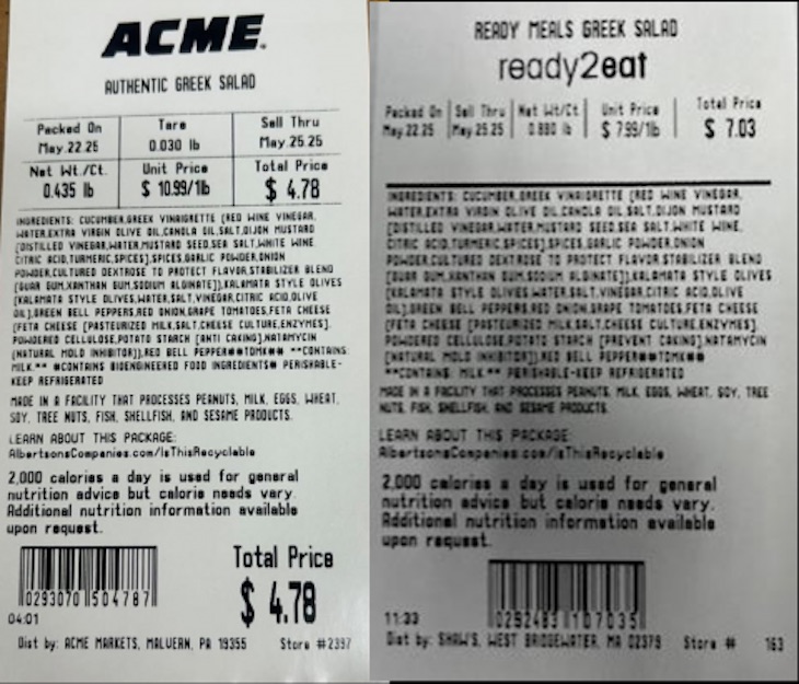 Albertson's Greek Salads Recalled For Possible Salmonella