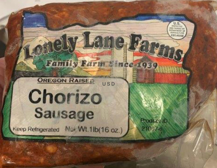 Alert For Lonely Lane Farms Chorizo Sausage For Foreign Material