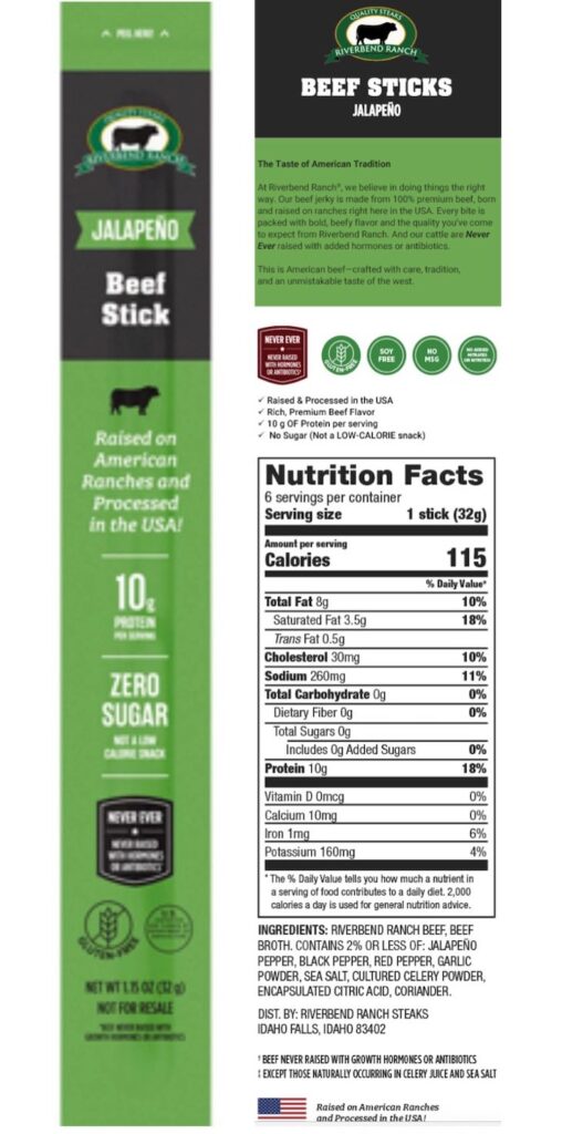 Alert For Riverbend Ranch Beef Sticks For Plastic Pieces