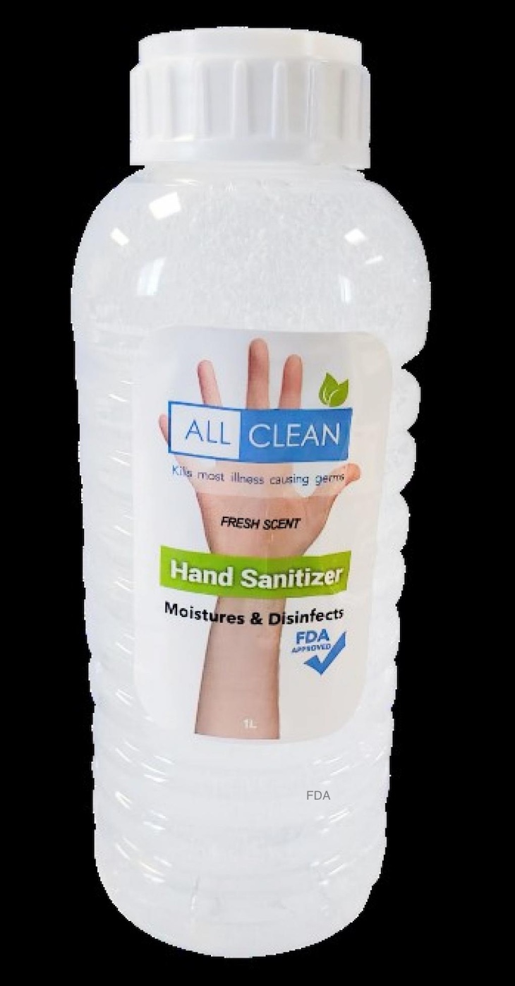 All Clean Hand Sanitizer Recalled For Containing Wood Alcohol
