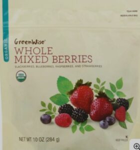 All Lots of GreenWise Blueberries & Whole Mixed Berries Recalled