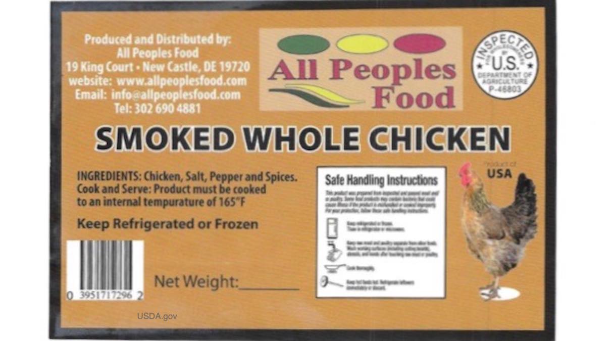 All Peoples Food Smoked Whole Chicken MSG Recall