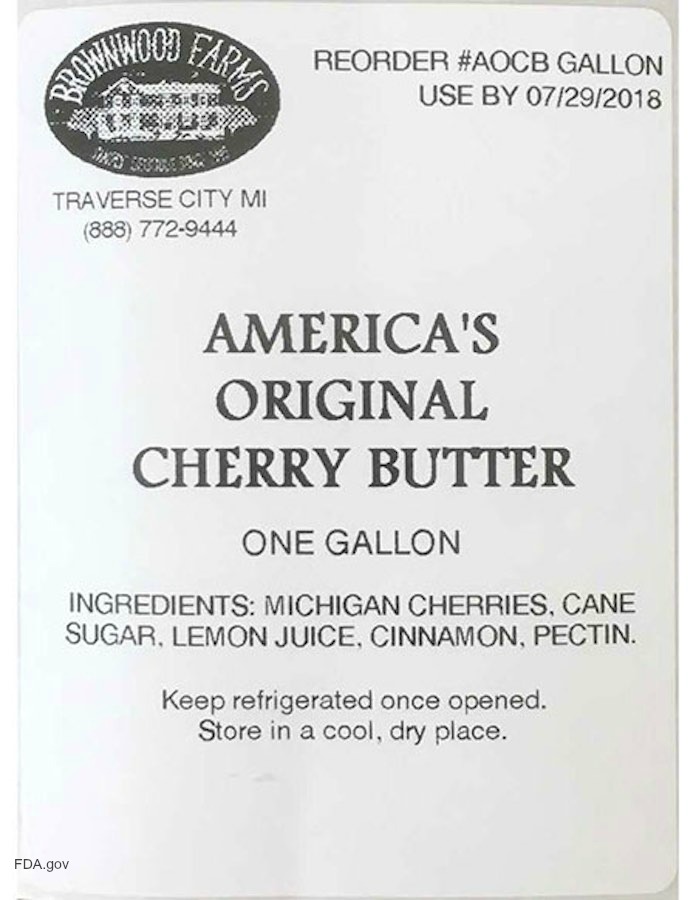 America's Original Cherry Butter Recall