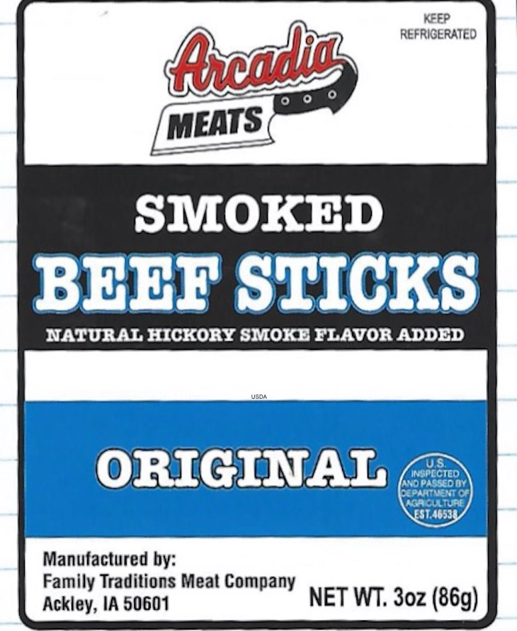 Arcadia Meats Smoked Beef Sticks Recalled For Undeclared Milk