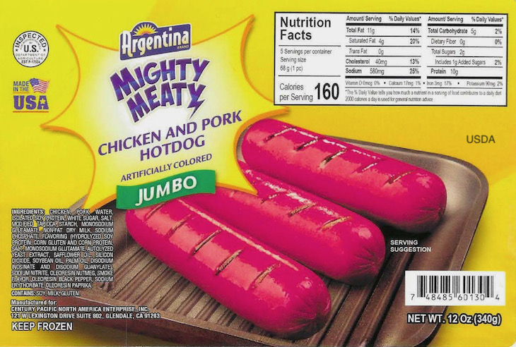 Argentina Mighty Meaty Chicken and Pork Hotdog Recalled For Listeria