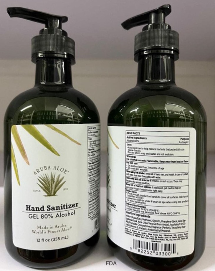 Aruba Aloe Hand Sanitizer Gel Recalled For Undeclared Methanol