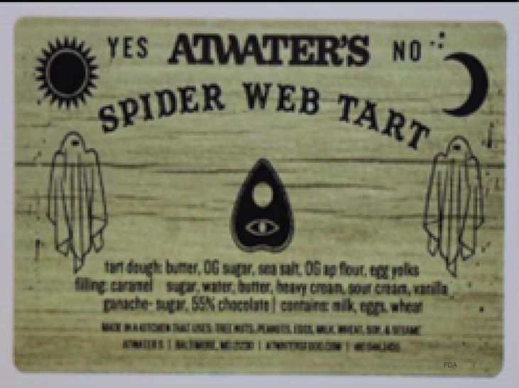 Atwater's Spider Web Tart Recalled For Undeclared Almond