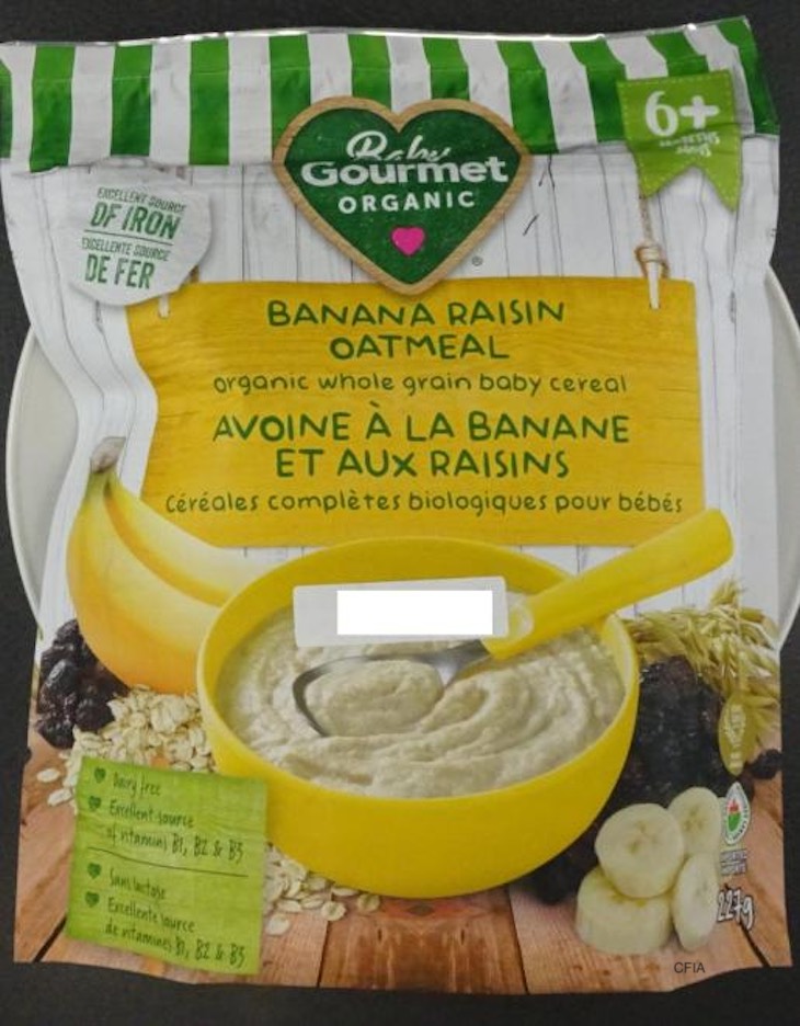 Baby Gourmet Organic Banana Oatmeal Recalled in Canada