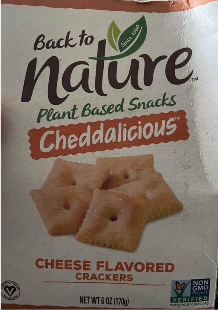 Back to Nature Cheddalicious Cheese Crackers Recalled For Allergens