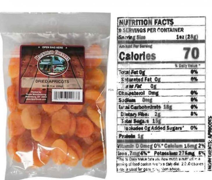 Backroad Country Dried Apricots Recalled For Undeclared Sulfites