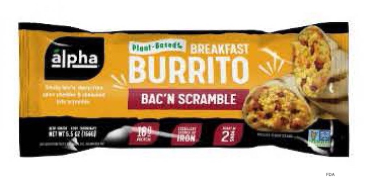 Bac'n Scramble Breakfast Burrito Recalled For Undeclared Milk