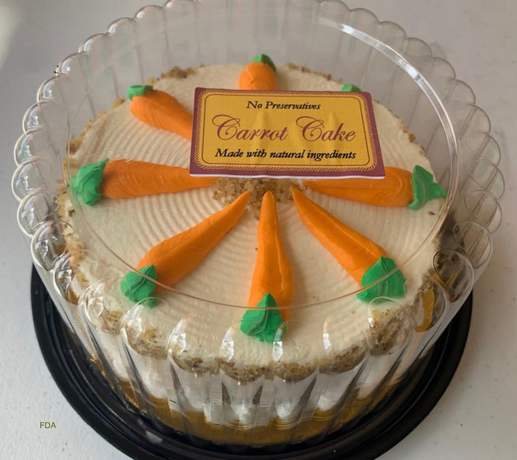 Baking Institute Bakery Carrot Cake Recalled For Undeclared Allergens
