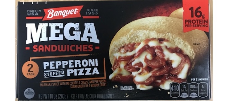 Banquet Mega Sandwiches Pepperoni Stuffed Pizza Recalled