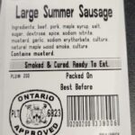 Bauman's Country Meat Shop Summer Sausages Recalled