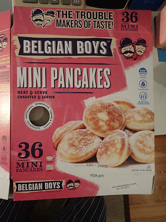 Belgian Boys Mini Pancakes Allergen Recall