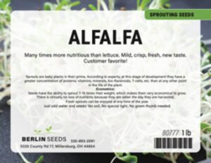 Berlin Seeds Alfalfa Sprouting Seeds Recalled For Pathogens