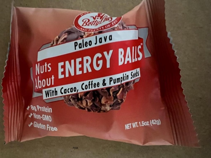 Betty Lou's Paleo Java Nuts About Energy Balls Recalled