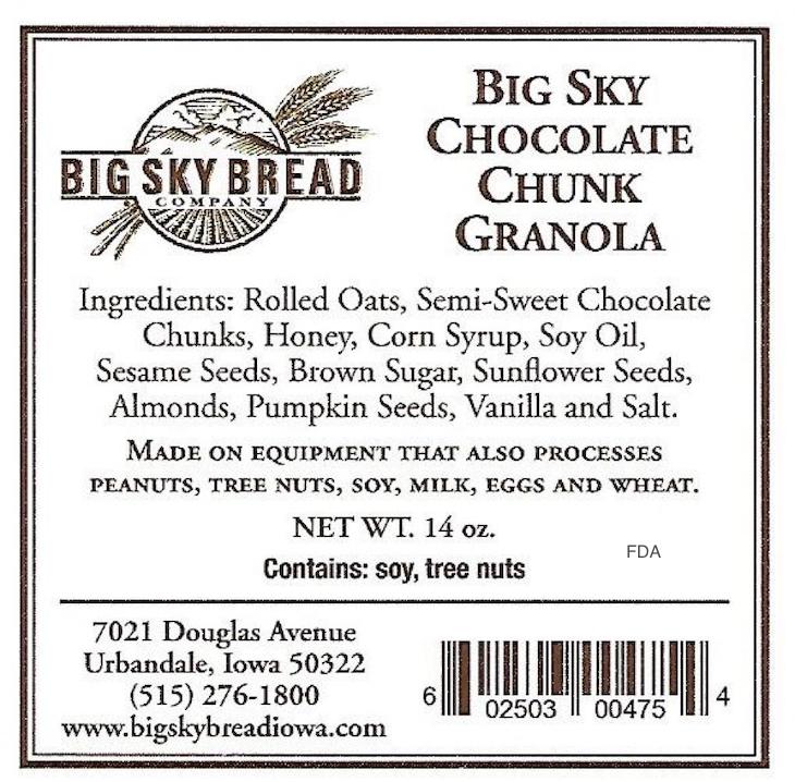Big Sky Chocolate Granola Recalled For Undeclared Milk