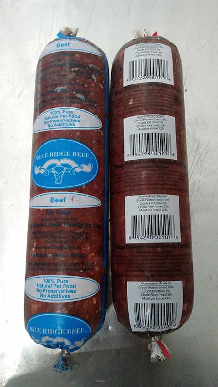 Blue Ridge Beef Pet Food Recall Salmonella Listeria