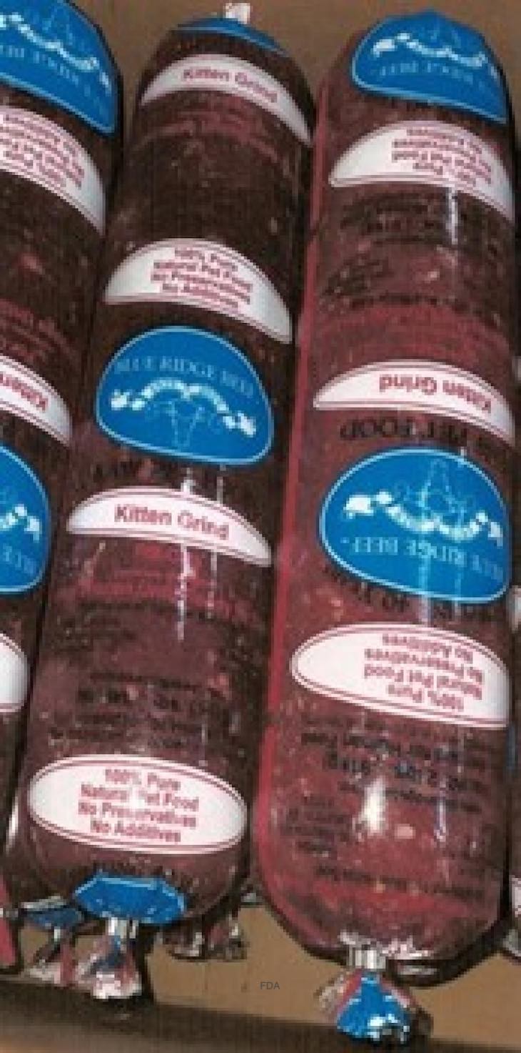 Blue Ridge Beef Raw Kitten and Puppy Food Recalled For Listeria