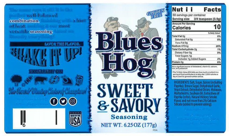 Blues Hog Sweet & Savory Seasoning Recalled For Allergens
