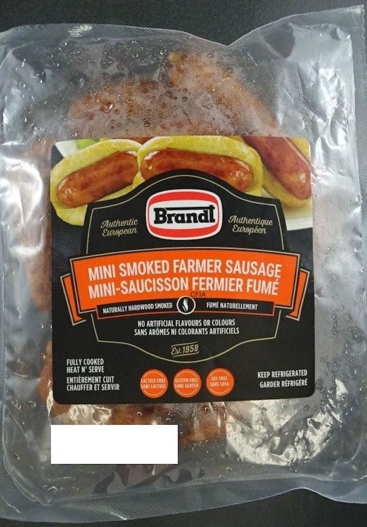 Brandt Mini Smoked Farmer Sausage Recalled For Listeria