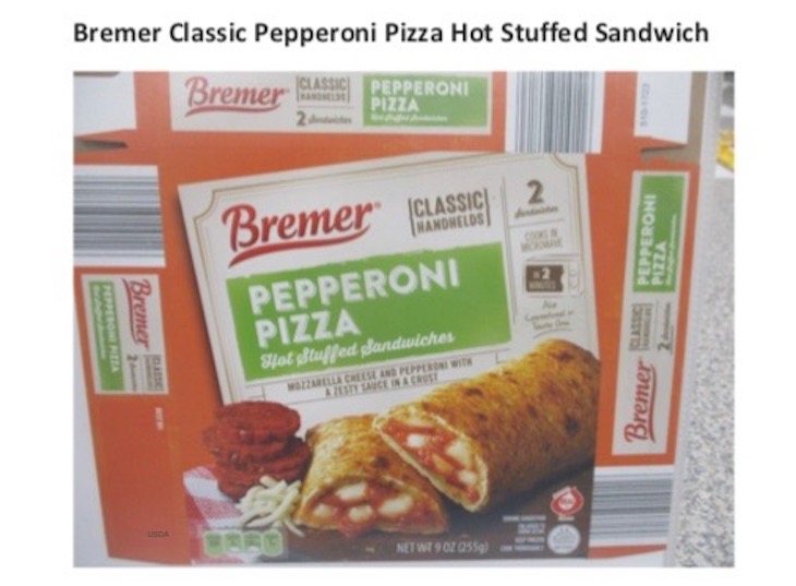 Bremer Hot Stuffed Sandwich Recall