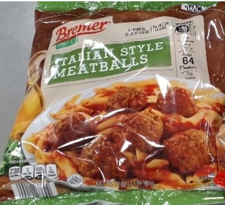 Bremer Italian Meatballs Recalled For Pieces of Metal