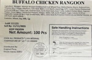 Buffalo Chicken Rangoon and Benedetto's Mozzarella Sticks Recalled