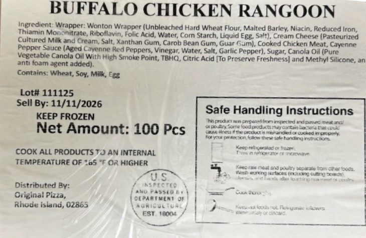 Buffalo Chicken Rangoon and Benedetto's Mozzarella Sticks Recalled