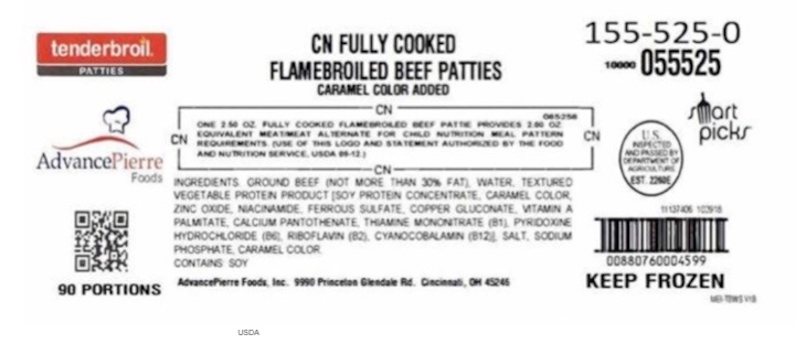 CN Fully Cooked Flamebroiled Beef Patties Recall