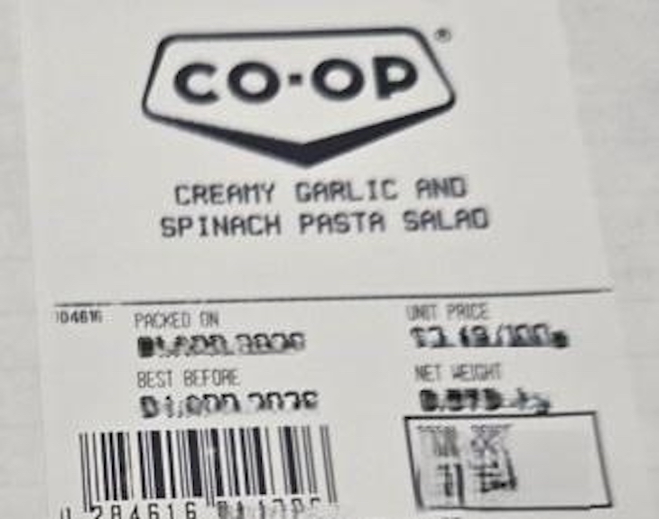 CO-OP Creamy Garlic and Spinach Salad Recalled For Listeria