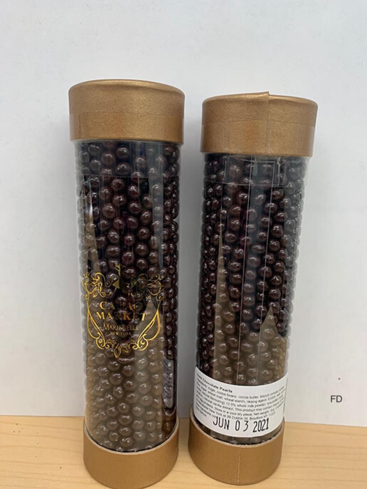 Cacao Market Cylinder Dark Chocolate Pearls Recalled For Milk