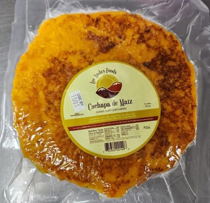 Cachapa de Maiz Sweet Corn Pancakes Recalled For Wheat