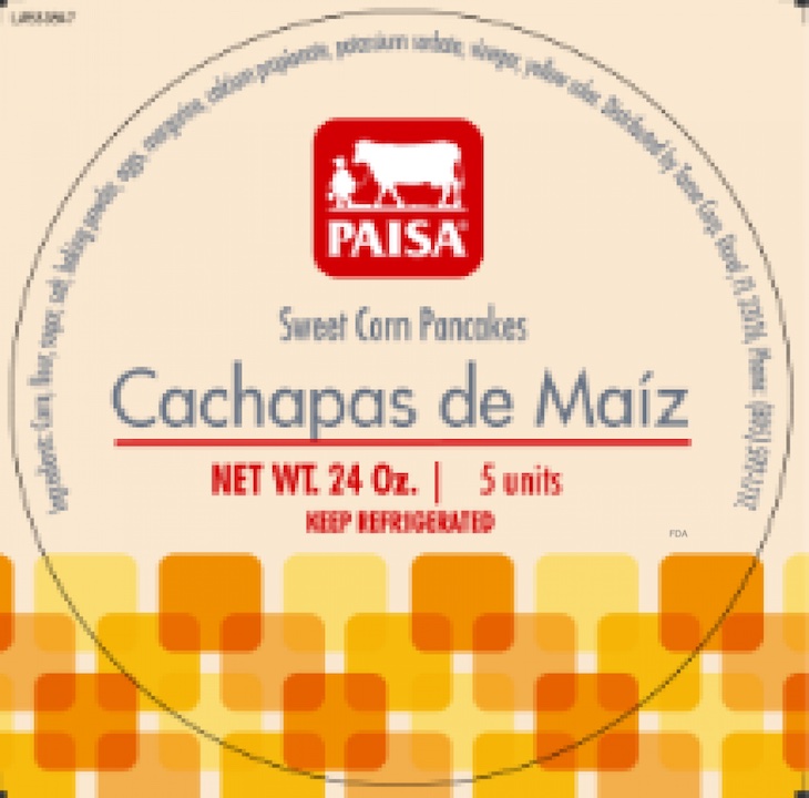 Cachapas de Maiz Paisa Recalled For Undeclared Allergens