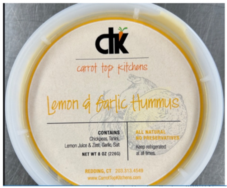 Carrot Top Kitchens Hummus Recalled For Undeclared Sesame