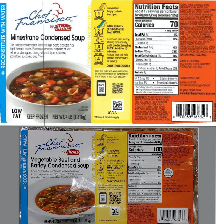Chef Francisco Minestrone Condensed Soup Recalled For Allergens