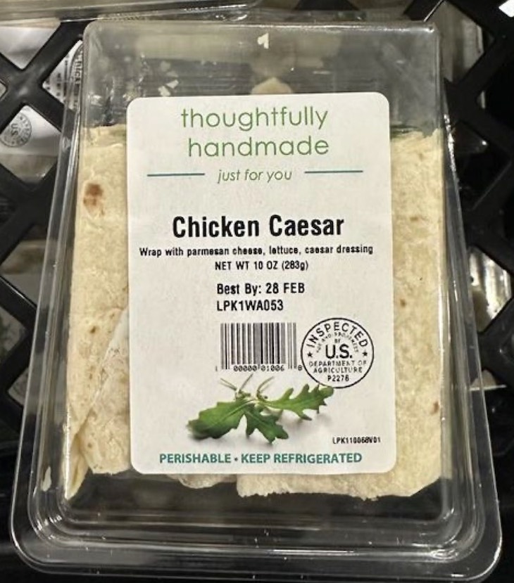 Chicken Caesar Wraps Recalled For Undeclared Fish