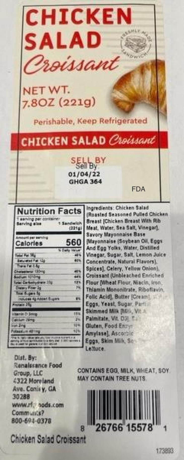 Chicken Salad Croissants Recalled For Undeclared Fish