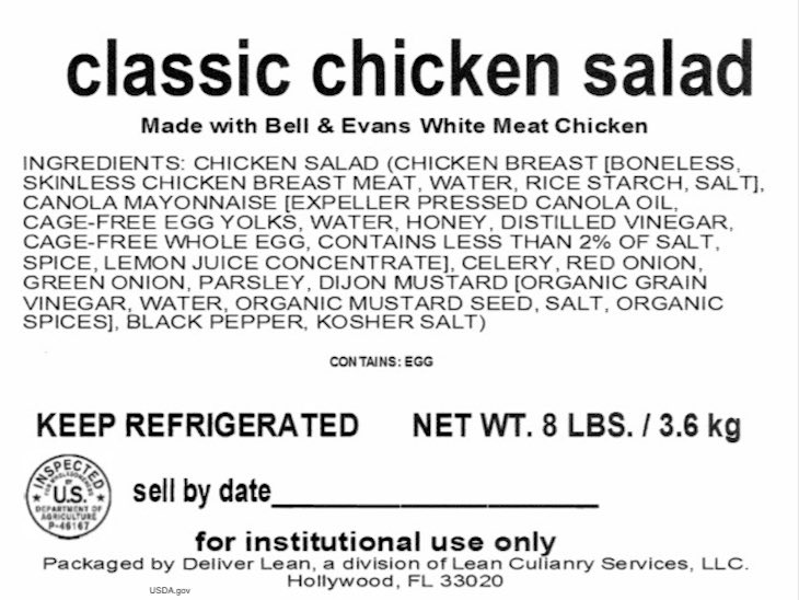 DeliverLean Chicken Salad Listeria Recall