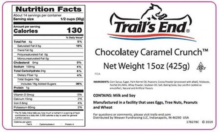 Trail's End Chocolately Caramel Crunch Recalled For Tree Nuts