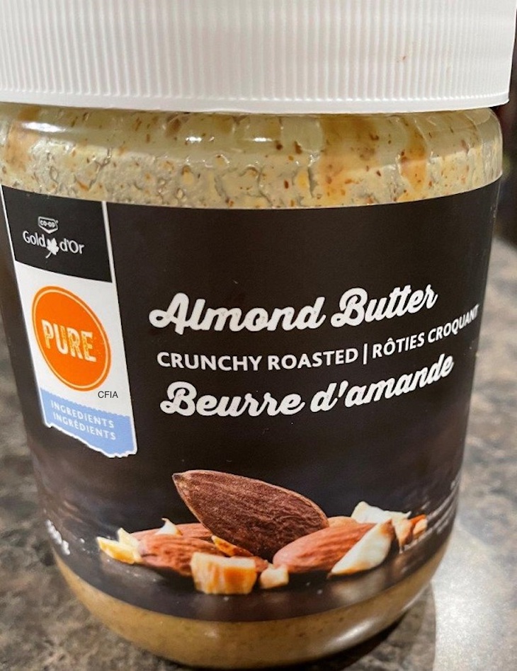 Co-Op Gold Pure Almond Butter Recalled For Undeclared Allergens