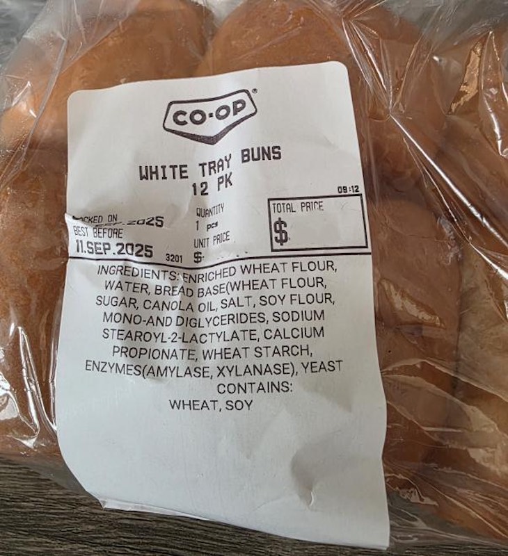 Co-op White Tray Buns Recalled in Canada For Undeclared Milk