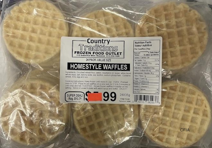 Country Traditions Homestyle Waffles Recalled For Listeria 