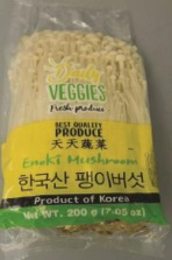 Daily Veggies Enoki Mushrooms Recalled For Listeria